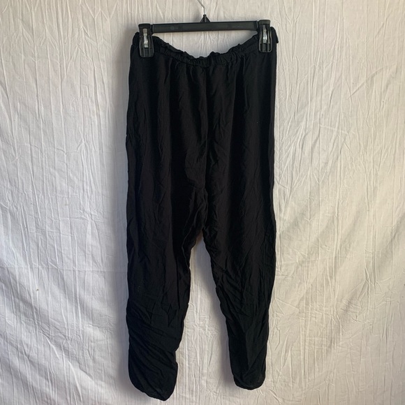 M.Fasis Lightweight Oceanside Elastic Waist Front Tie Black Pants Womens Size L - Picture 6 of 7